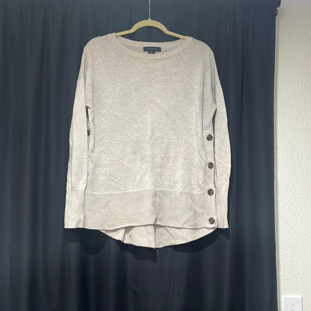 Cream Sweater with Buttons